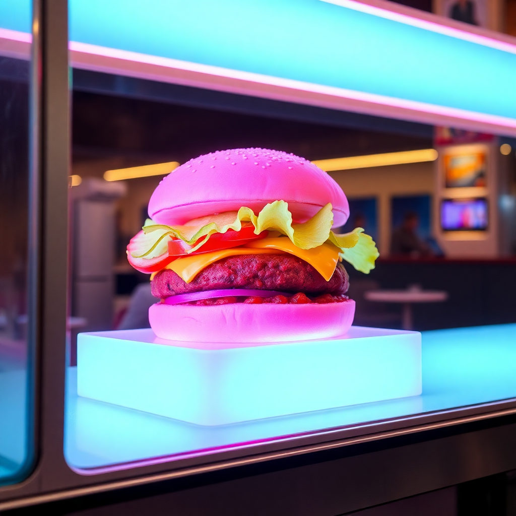 Розовый бургер с кармином