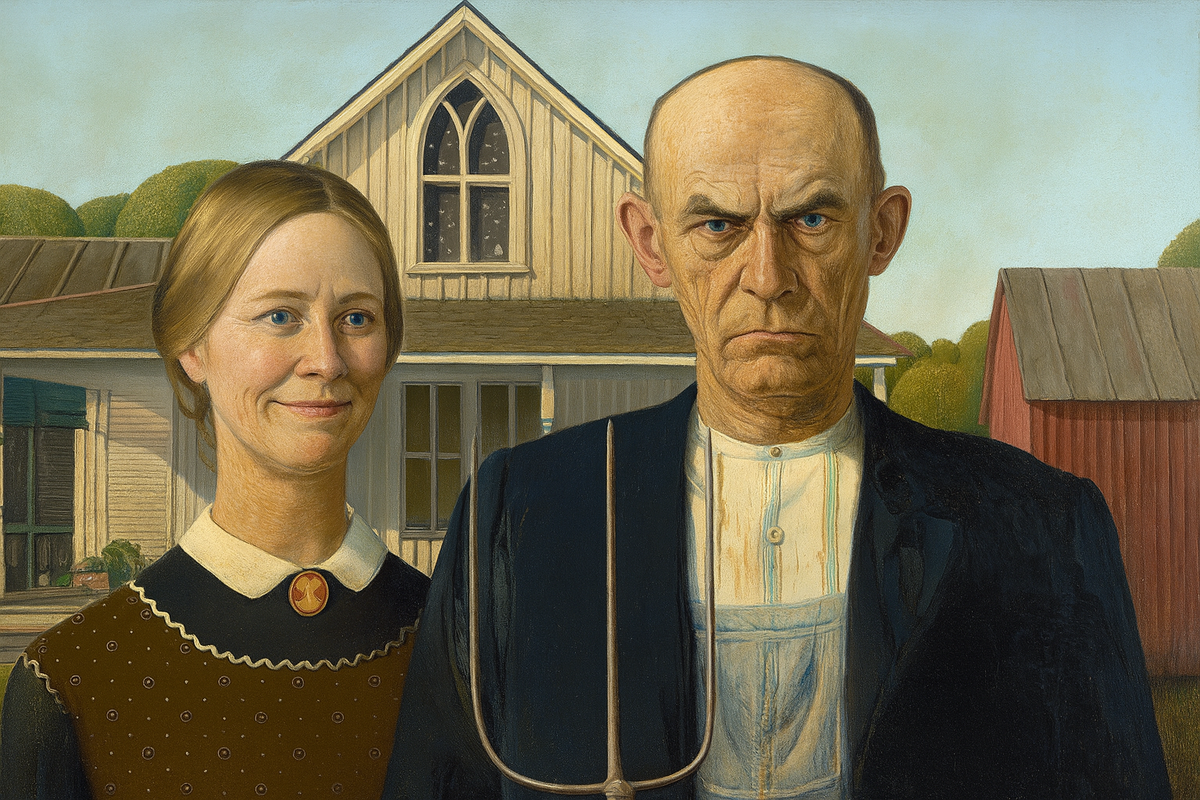/по мотивам картины «Американская готика» Гранта Вуда/