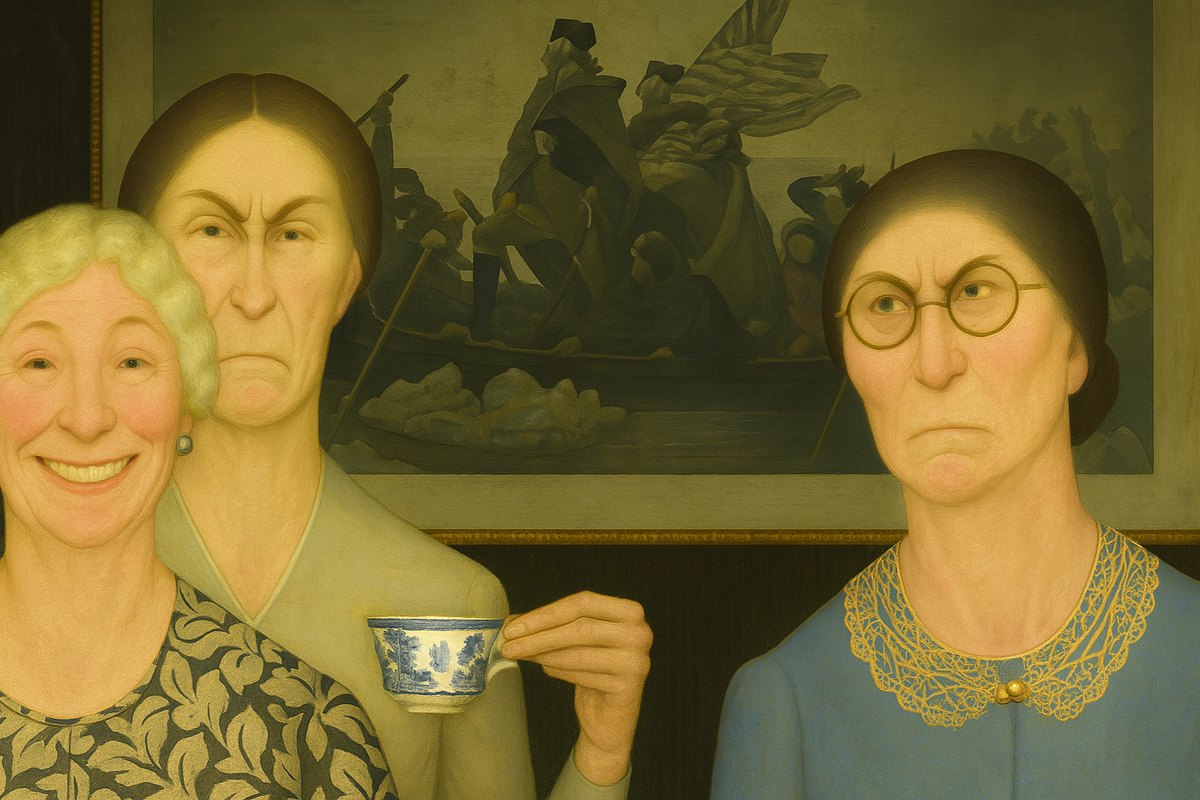 /по мотивам картины «Дочери революции» Гранта Вуда/