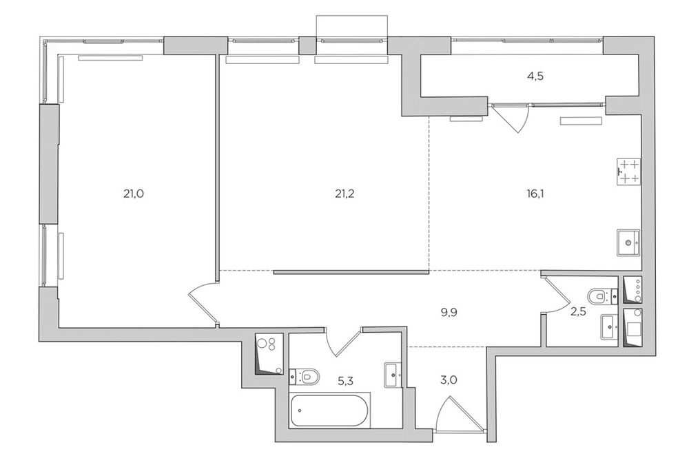    Старый проект квартиры. / Фото: Карен Карапетян