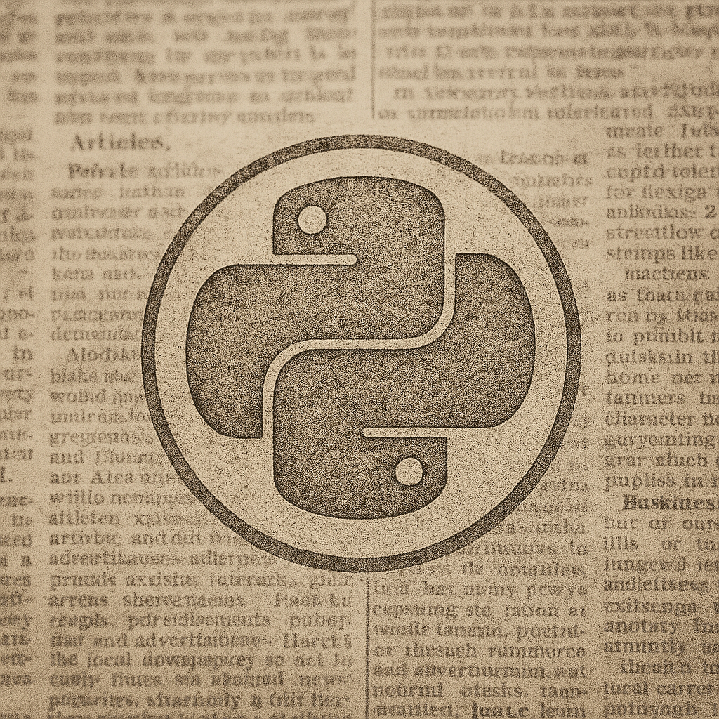 AI. "Газета". Эмблема "Python"