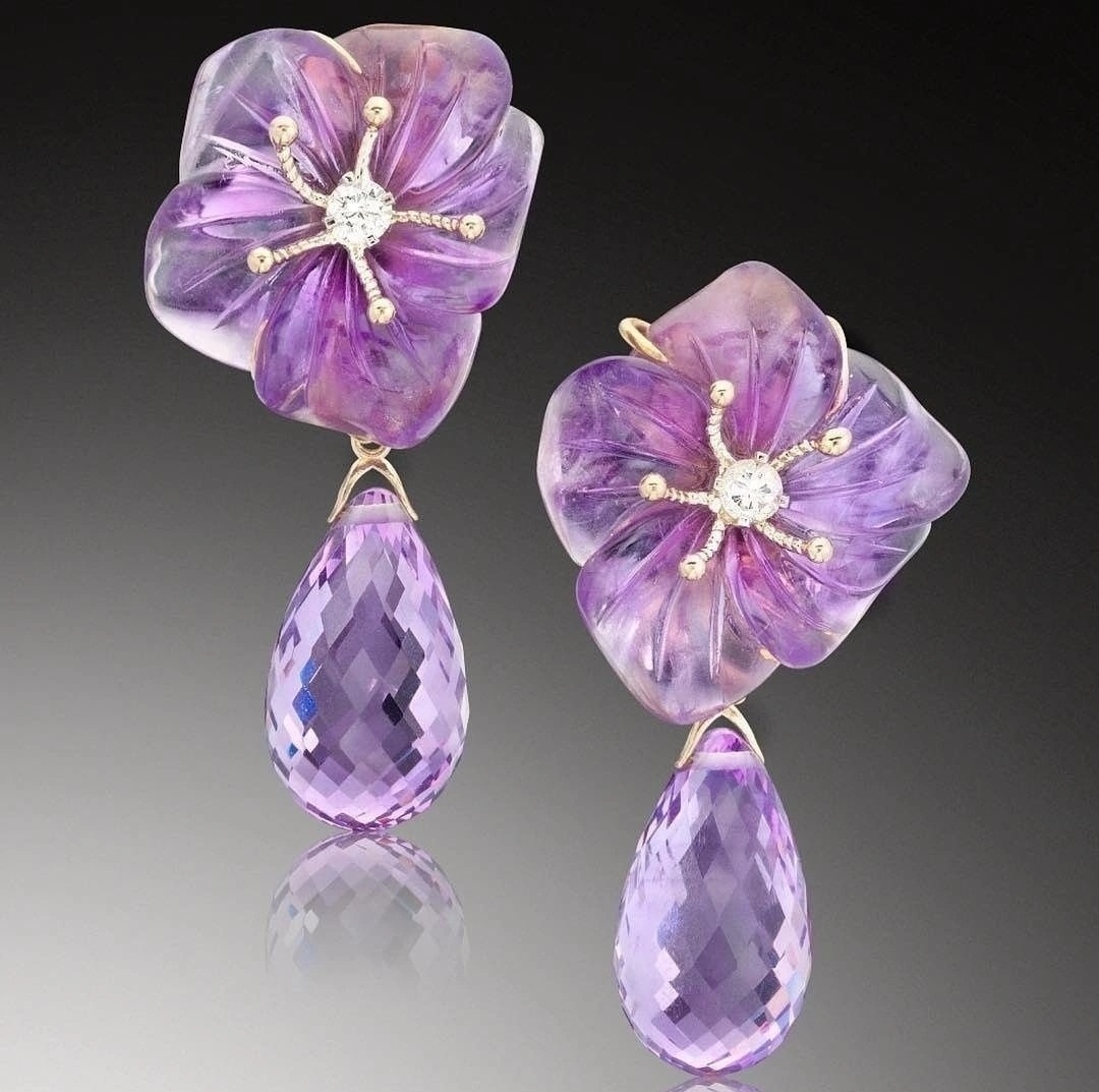 Аметистовые серьги.