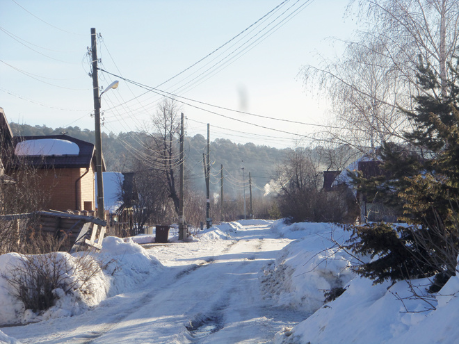 Улица Николая Островского в зимнем уборе