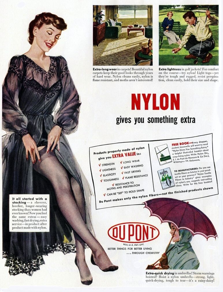 Рекламный плакат нейлона. 1939 г. Фото: tr.pinterest.com