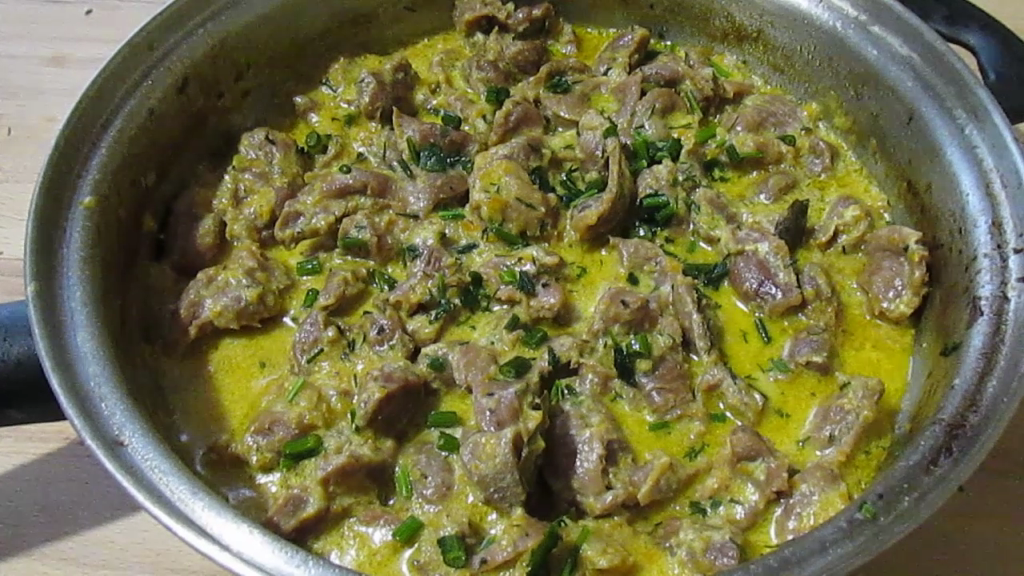 Готовые куриные желудочки.