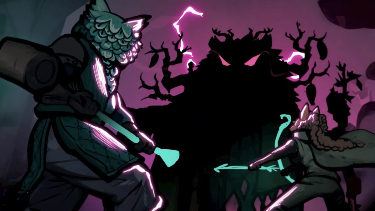 Скрин из игры. Вступление, монстр разрушил привычную жизнь лесных животных