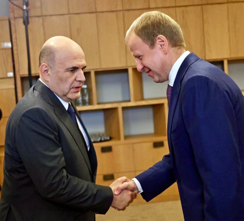    Встреча Виктора Томенко и Михаила Мишустина. Источник: t.me/tomenko_22