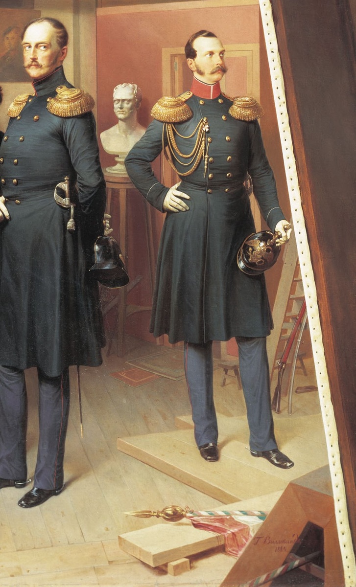 Николай I с цесаревичем Александром Николаевичем (худож. Б. П. Виллевальде)