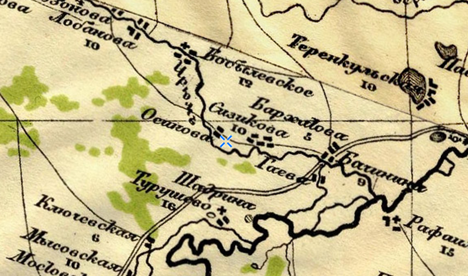 Фрагмент карты Стрельбицкого издания 1919-1921. Восток.