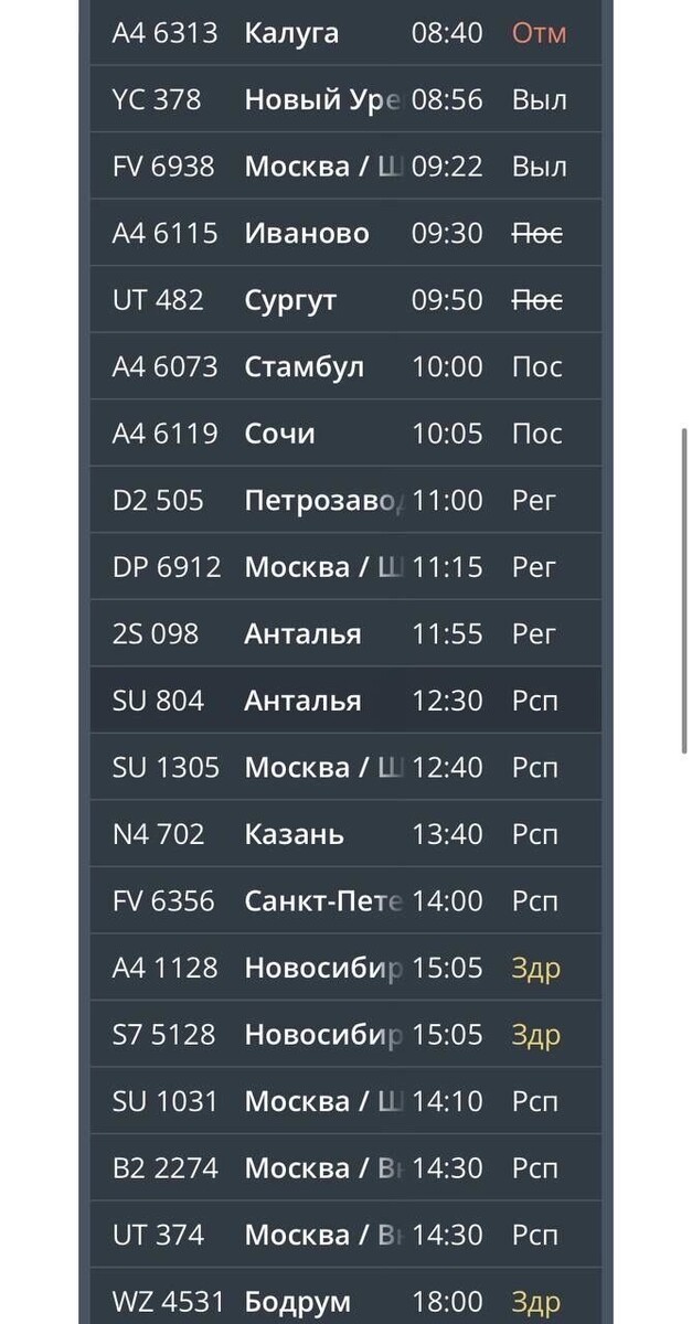     Источник: онлайн-табло аэропорта Минеральных Вод