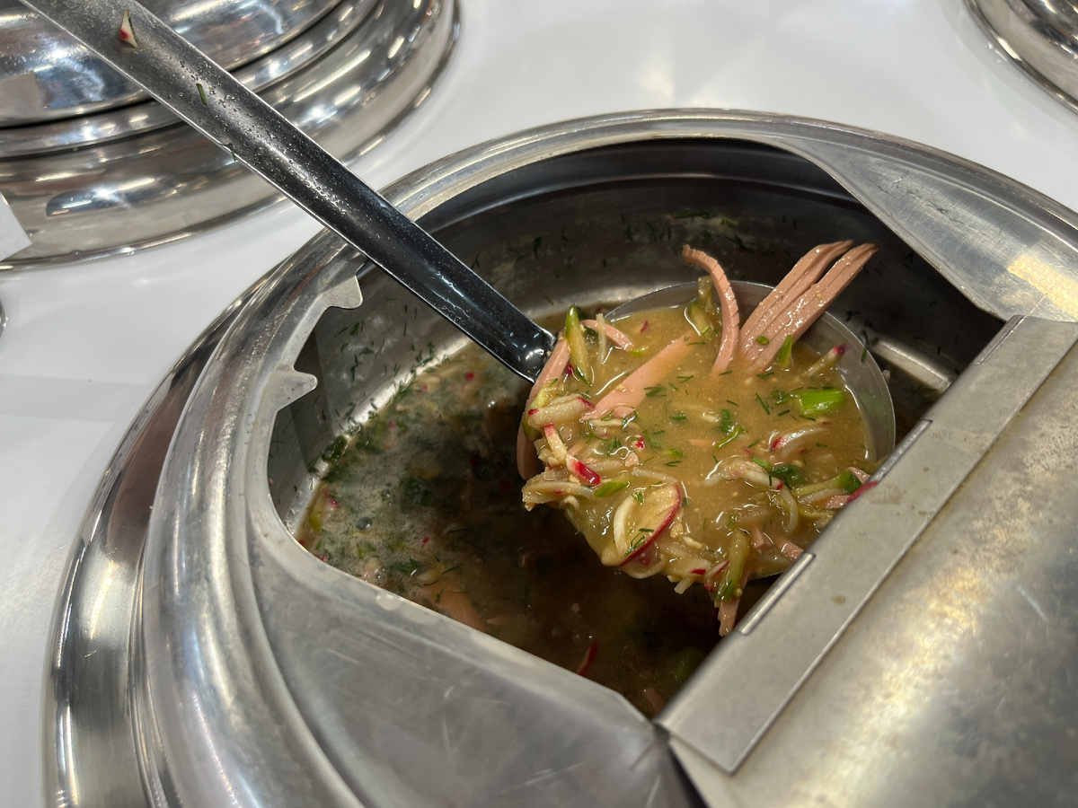 Окрошка с колбасой на квасе в супермаркете EUROSPAR