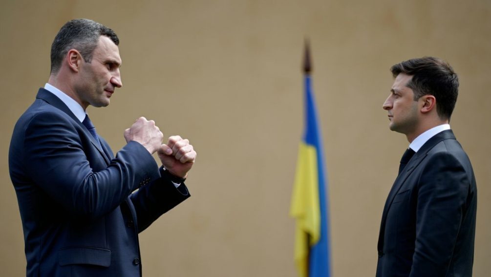   Кличко и Зеленский. Иллюстрация: "Блокнот"