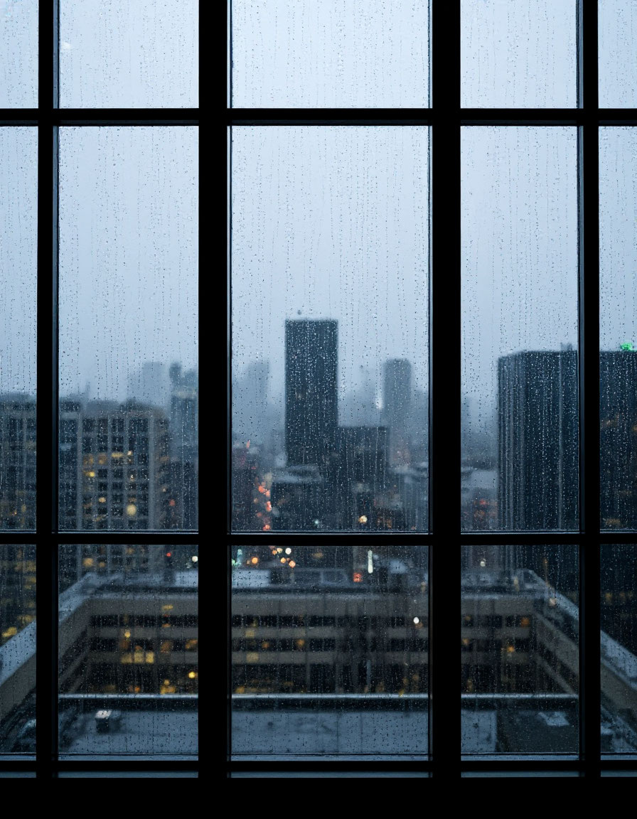 Дождь за окном, пасмурная погода