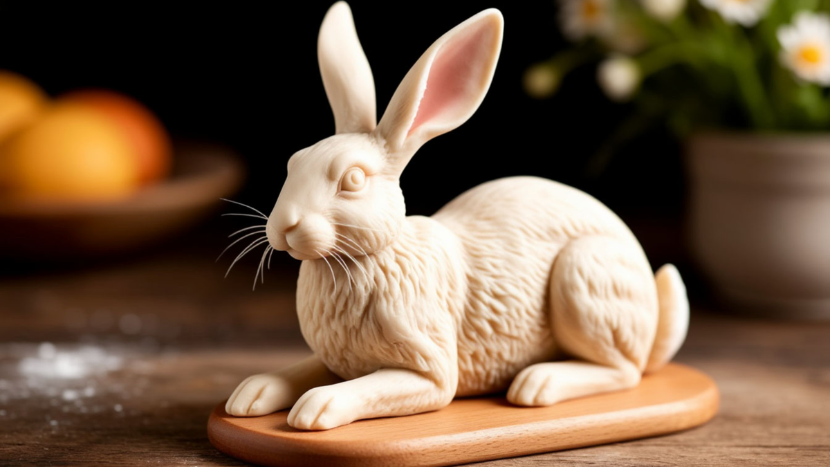 Марципан для начинающих: лепим зайца за 10 минут! 🐰🍬