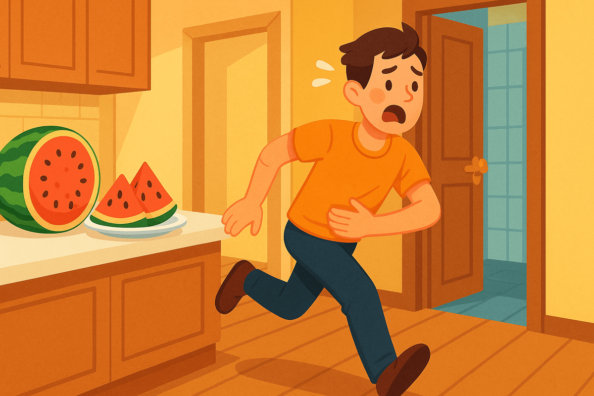    Арбуз действует как естественное мочегонное благодаря воде, цитруллину и калию. Поэтому после него быстро хочется в туалет — это нормально.