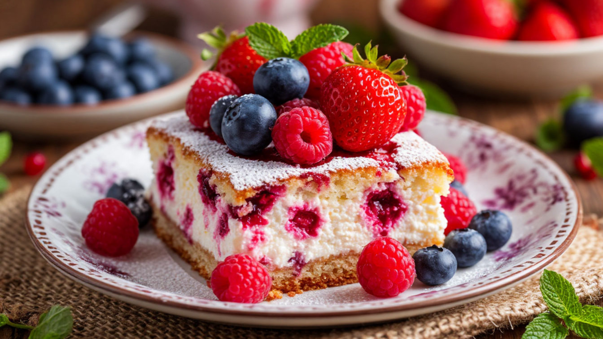 ПП-торт с творогом и ягодами: 150 ккал и море удовольствия! 🍓🍰