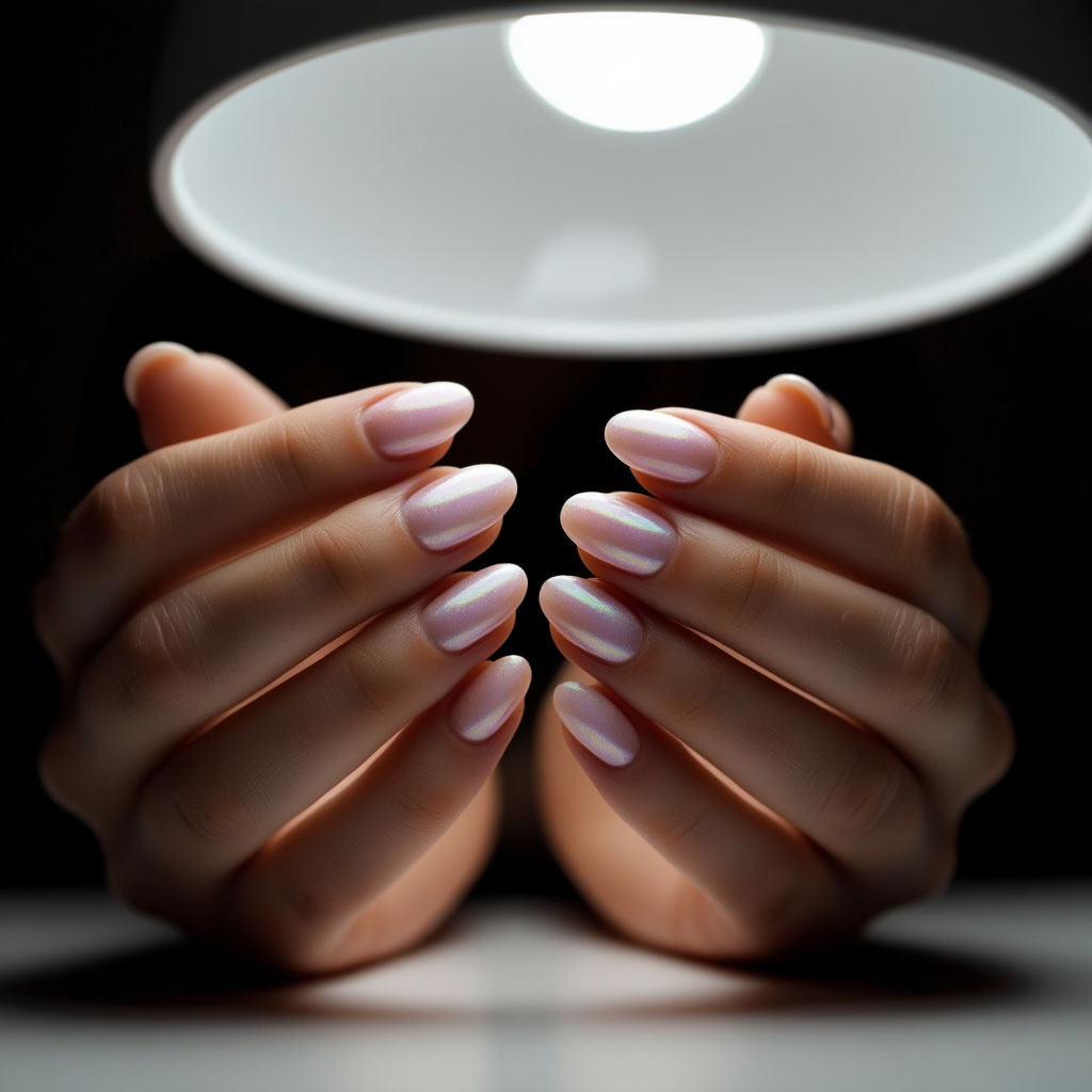 Нежно-розовый с жемчужным переливом