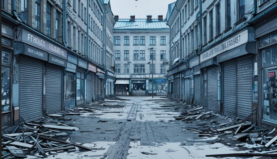 Так ИИ рисует картинку по запросу: "экономический упадок в Финляндии" 