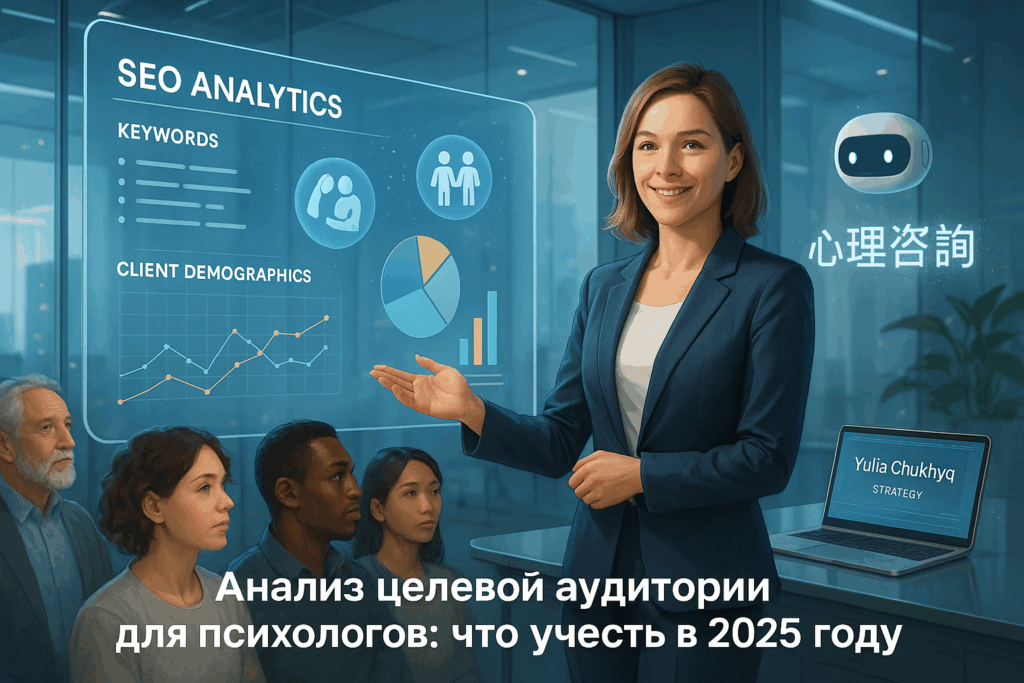    Как привлечь клиентов психологу в 2025: анализ целевой аудитории и SEO-стратегия от эксперта Юлии Чухиль Юлия Чухиль