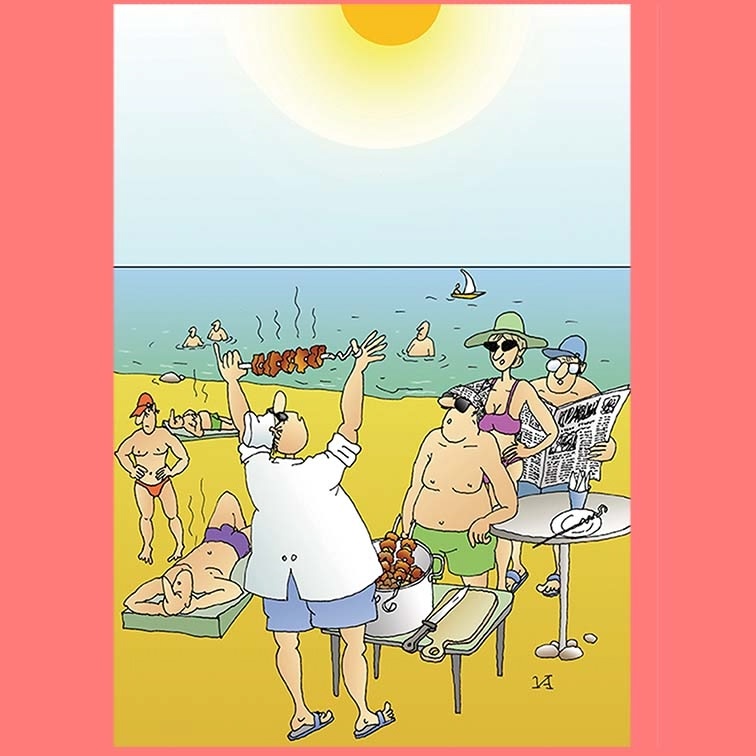 КАРИКАТУРА ОТ ХУДОЖНИКА- КАРИКАТУРИСТА ИВАНА АНЧУКОВА :  " ЖАРА, ЖАРА!!!"