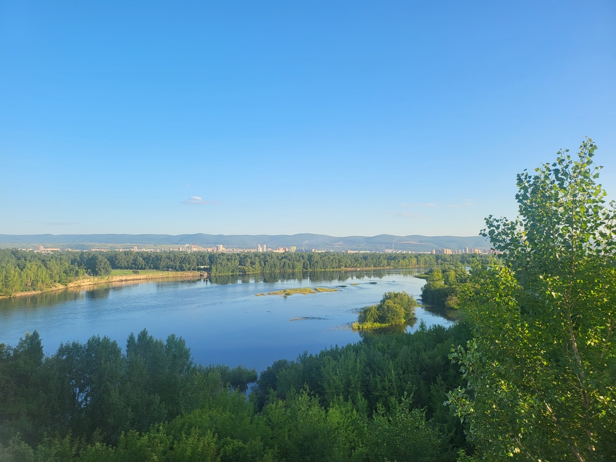 Вид на часть острова Татышев с левобережья. Фото автора. 