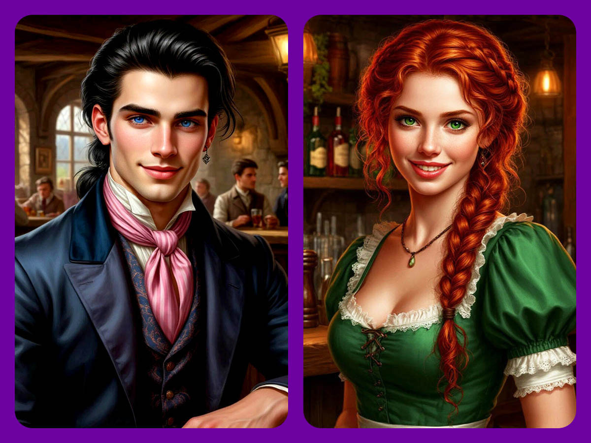 Гарольд Шпифонтейн и Кэйтлин Тут из романа «Как приготовить дракона» Ольги Ярошинской (арты).