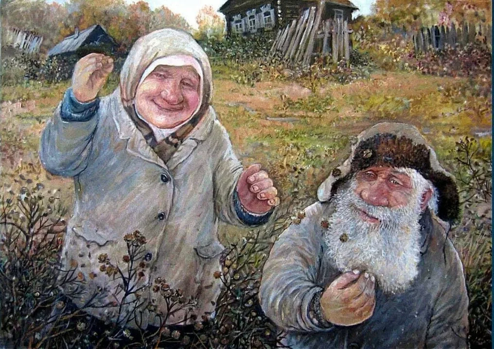 Леонид Баранов. Из цикла "Русская деревня". Изображение из открытых источников.