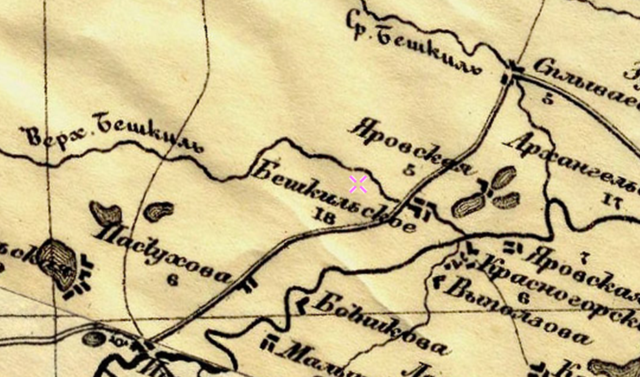 Фрагмент карты Стрельбицкого издания 1919-1921. Восток.