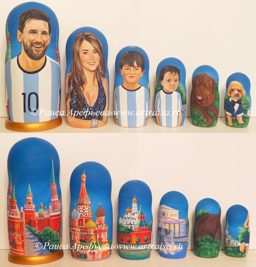 Матрешка для семьи Месси.