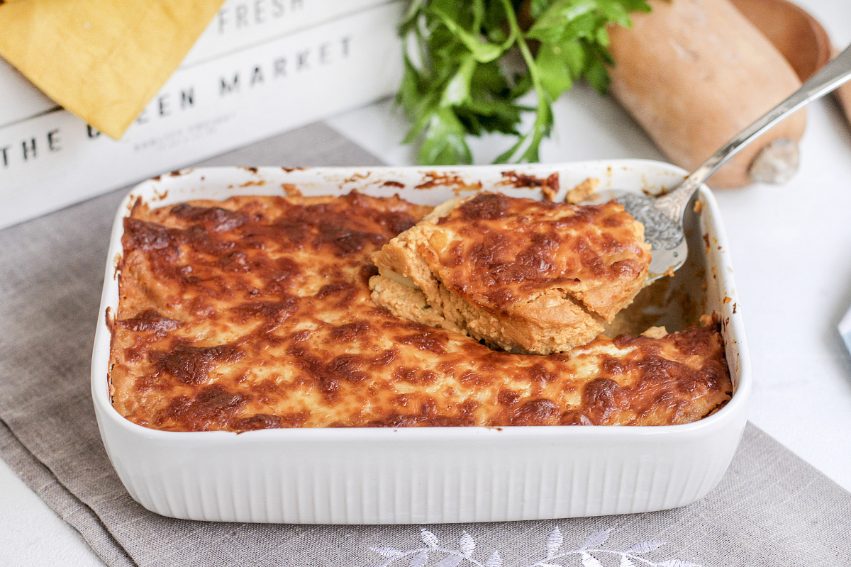 Гратен с тыквой, картофелем и сыром Рикотта