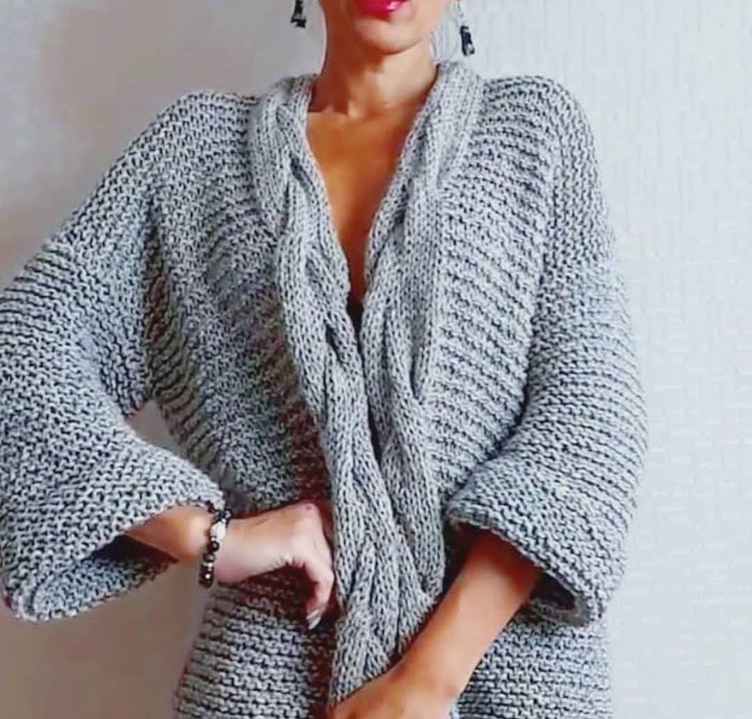 Кардиган с косой 