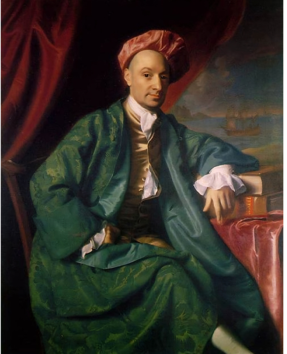 Джон Синглтон Копли «Николас Вард Бойлстонангл» (1767г) в зелёном баньяне и колпаке.