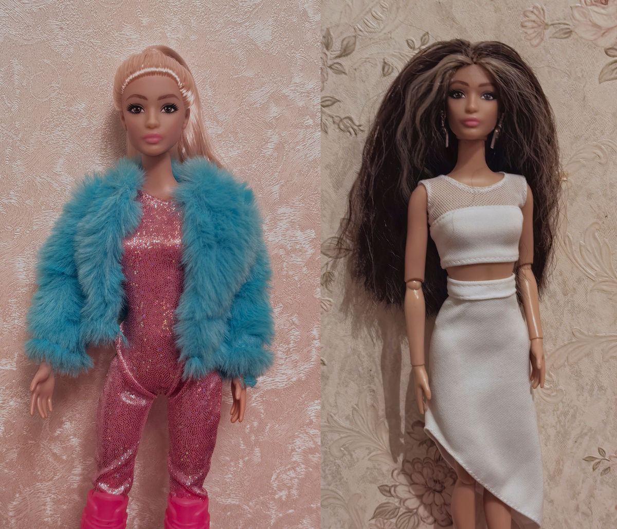 Кукла София до и после перепрошивки волос