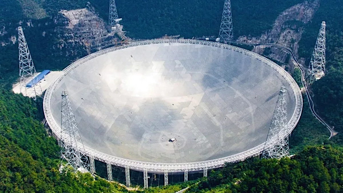 Фото радиотелескопа с сайта https://astrobiology.com/2023/12/seti-at-fast-in-china.html