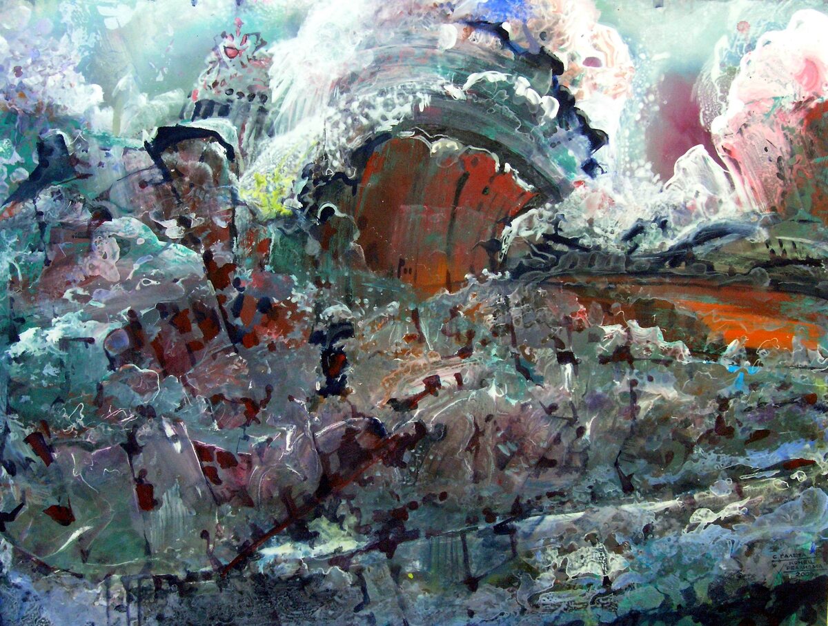 Сергей Галета. Восстание забытого.    картон, акрил.  65х85 см.