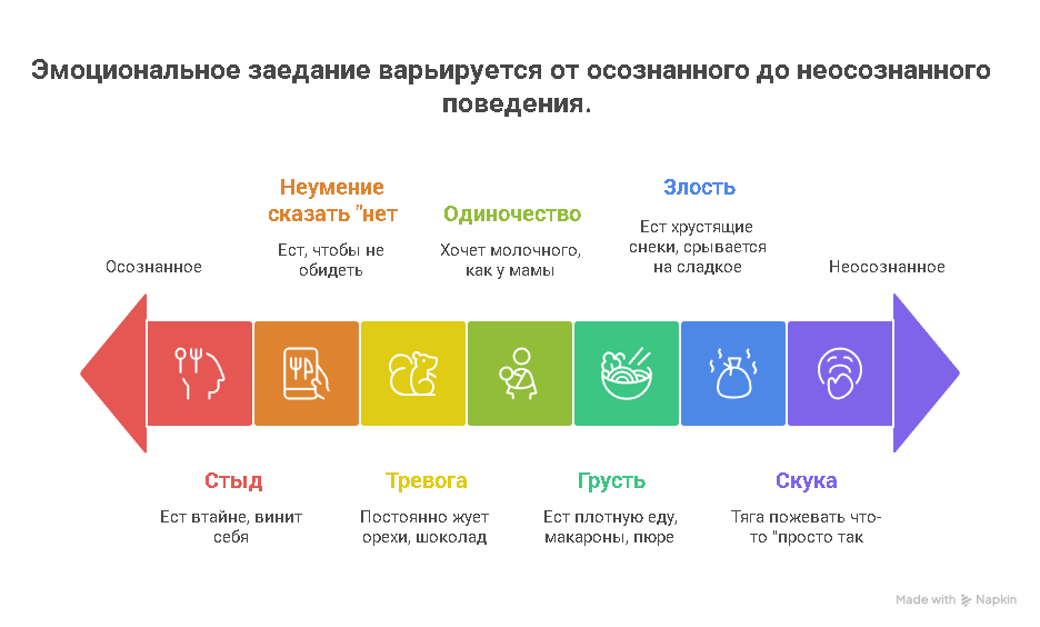 Схема заедания эмоций