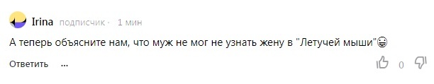 Скриншот комментария под статьей о "Принцессе цирка"