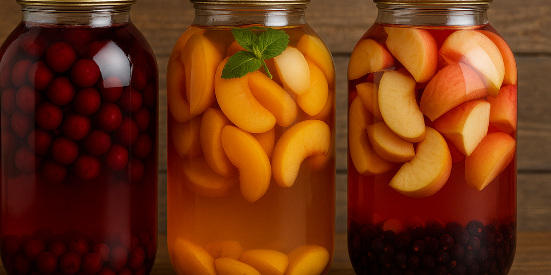 3 вкуснейших компота на зиму: вишня, персик и яблоко со смородиной.