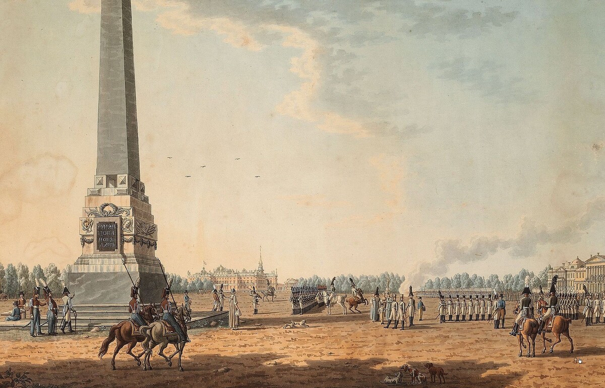 "Марсово поле и Румянцевский обелиск", Бенжамен Патерсен, 1806г.