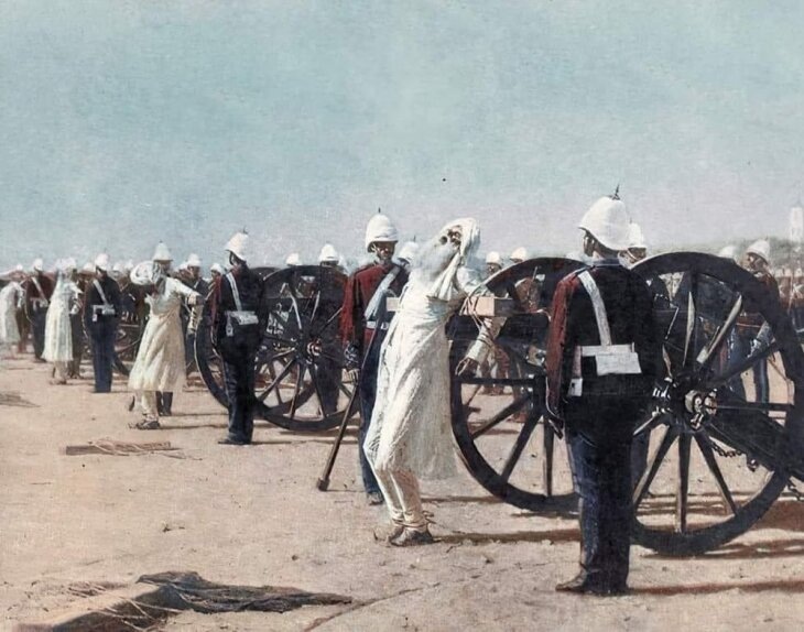     Казнь англичанами восставших сипаев в Индии. Картина Василия Верещагина.