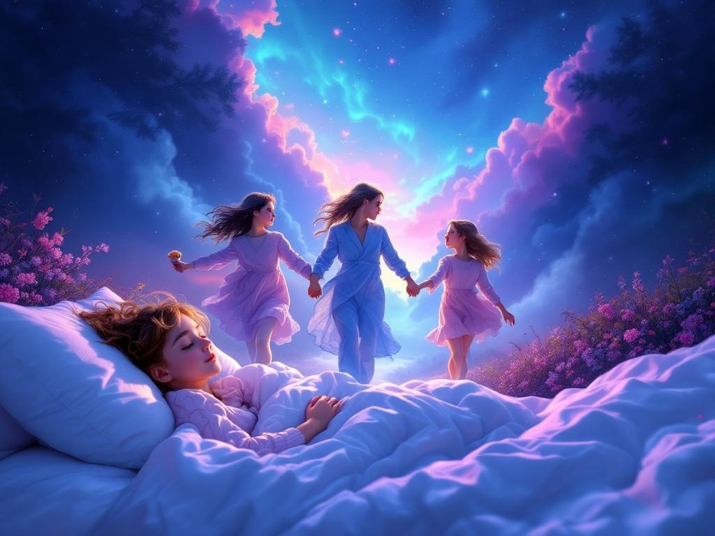    К чему такое снится: На картине изображено, как я бегу, держась за руки с двумя знаменитостями. Один из них держит в свободной руке вафлю. Второй закрывает мне глаза своей рукой.