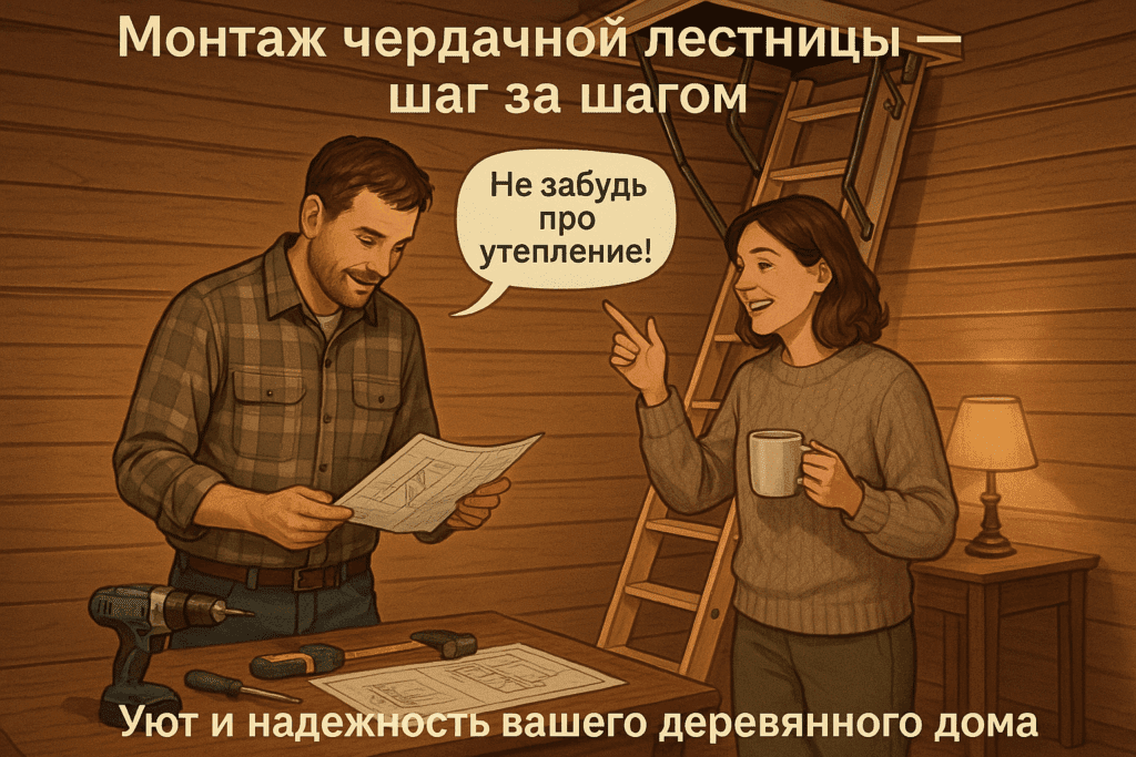    Монтаж чердачной лестницы в брусовом доме: пошаговая инструкция genadich