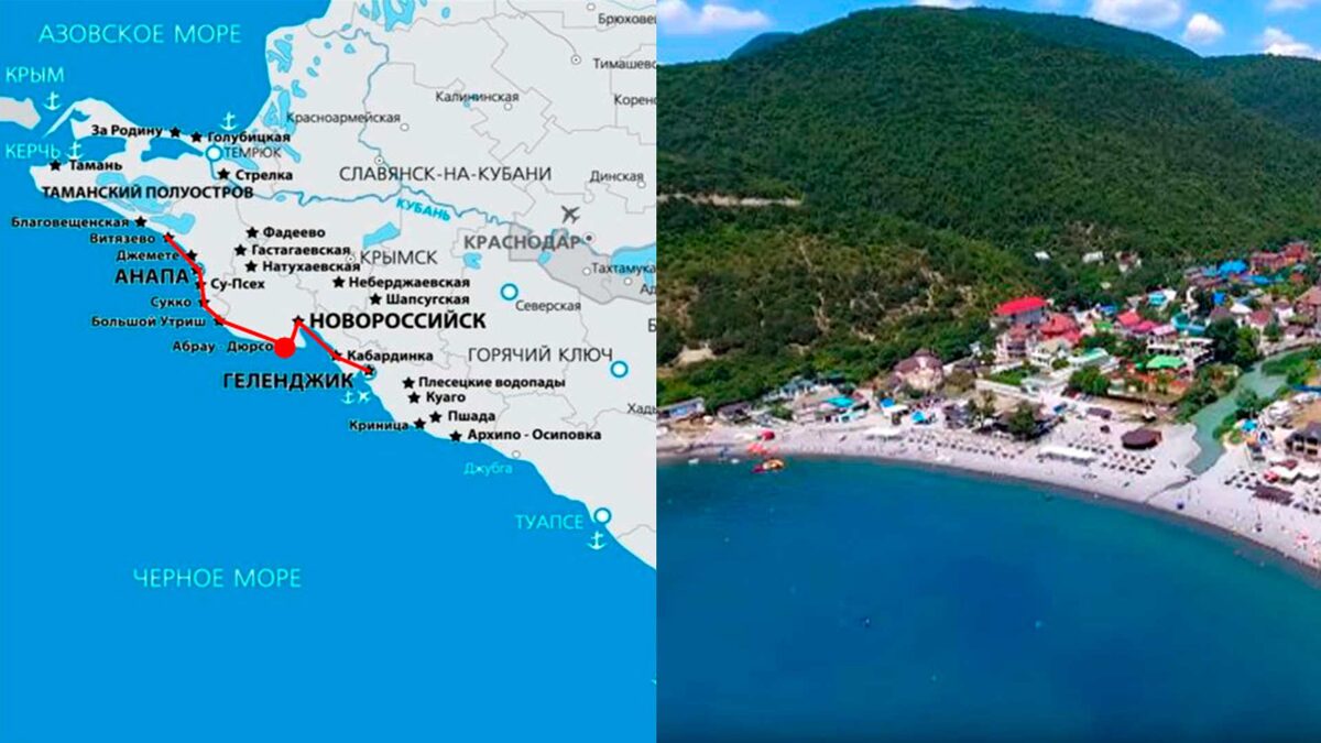 Абрау-Дюрсо на карте.