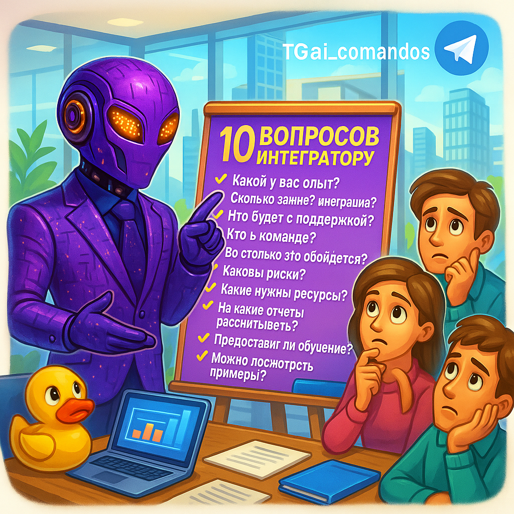    10 вопросов к интегратору: как не слить бюджет на автоматизацию и получить систему, которая реально работает Дмитрий Попов | Comandos.ai