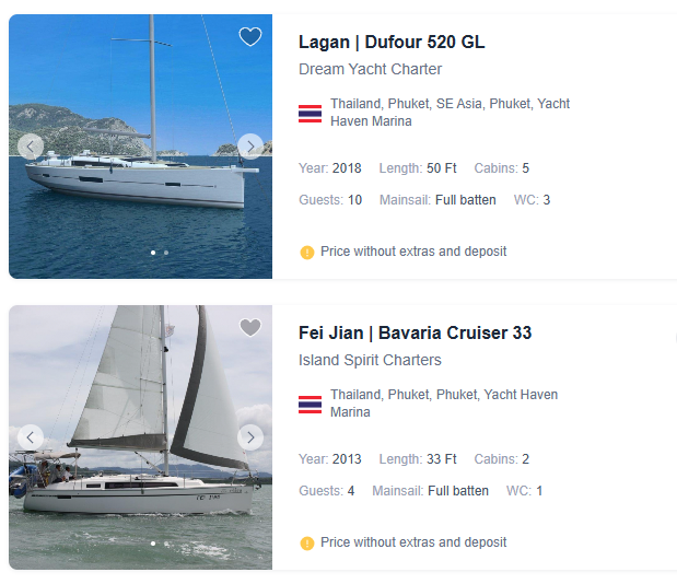 Аренда яхты в Тайланде