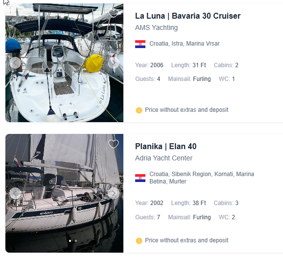 Аренда яхты в Хорватии
