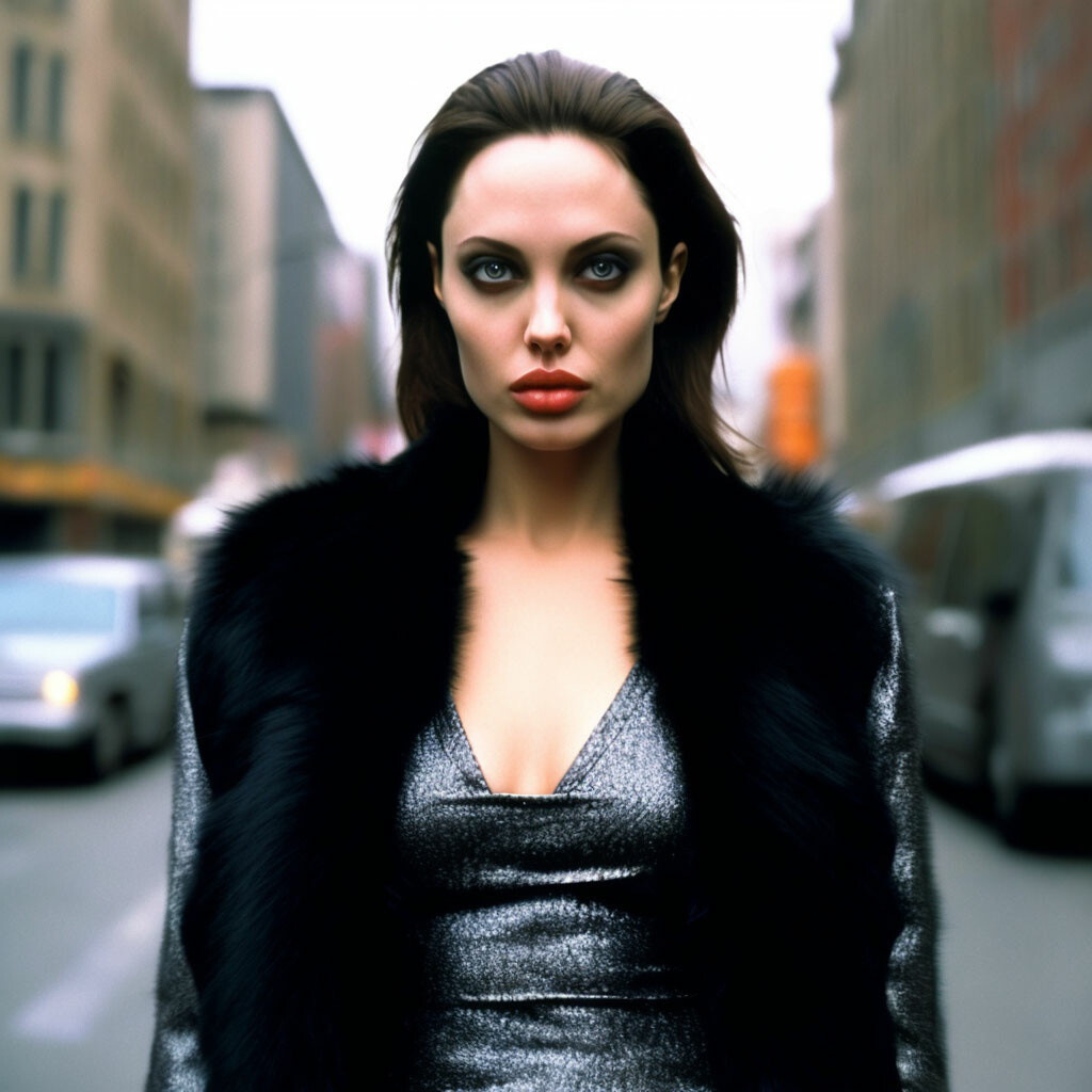 Анджелина Джоли в клипе "Anybody seen my baby" 1997г