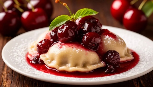 Ленивые вареники с вишней