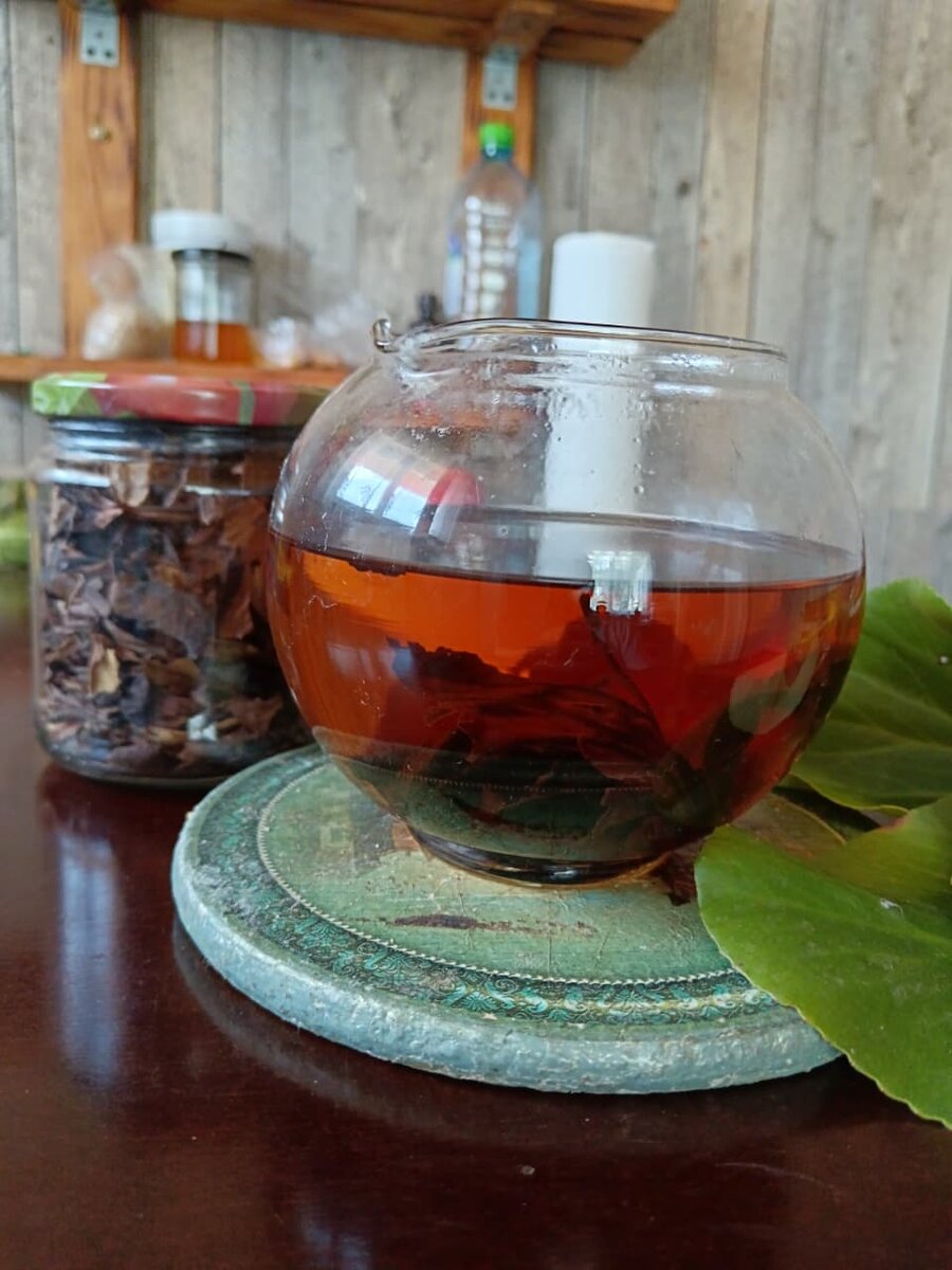 Фото автора. Очень ароматный Чигирский чай из бадана. 