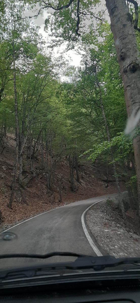 Дорога к монастырю- узкая и со множеством поворотов 